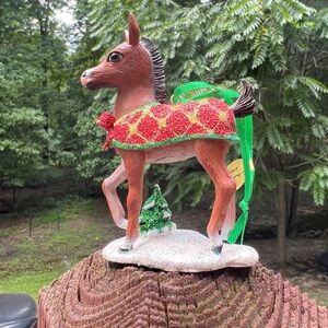 Danbury Mint Baby Animal Colt Horse/Pony Festive Christmas Ornament W/Hangtag